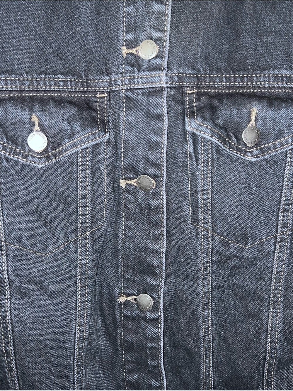 Universal Thread Denim Jacket Black Jean Jacket Classic Style Washed Black - Picture 8 of 11